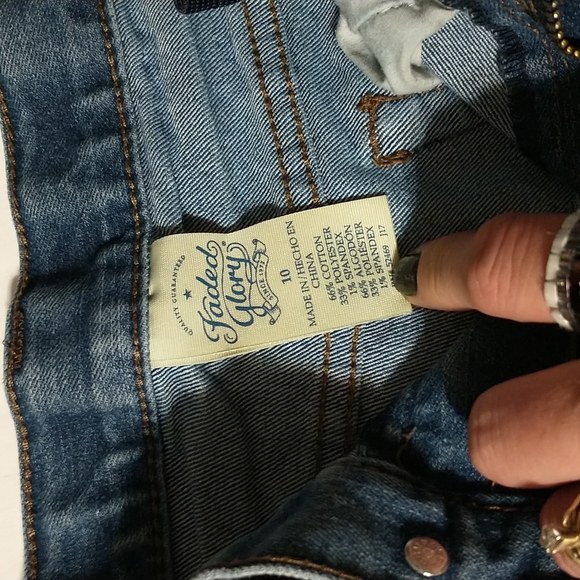 Faded Glory Jeans Size 10. Elastic Cinch in waistband. - Picture 3 of 9